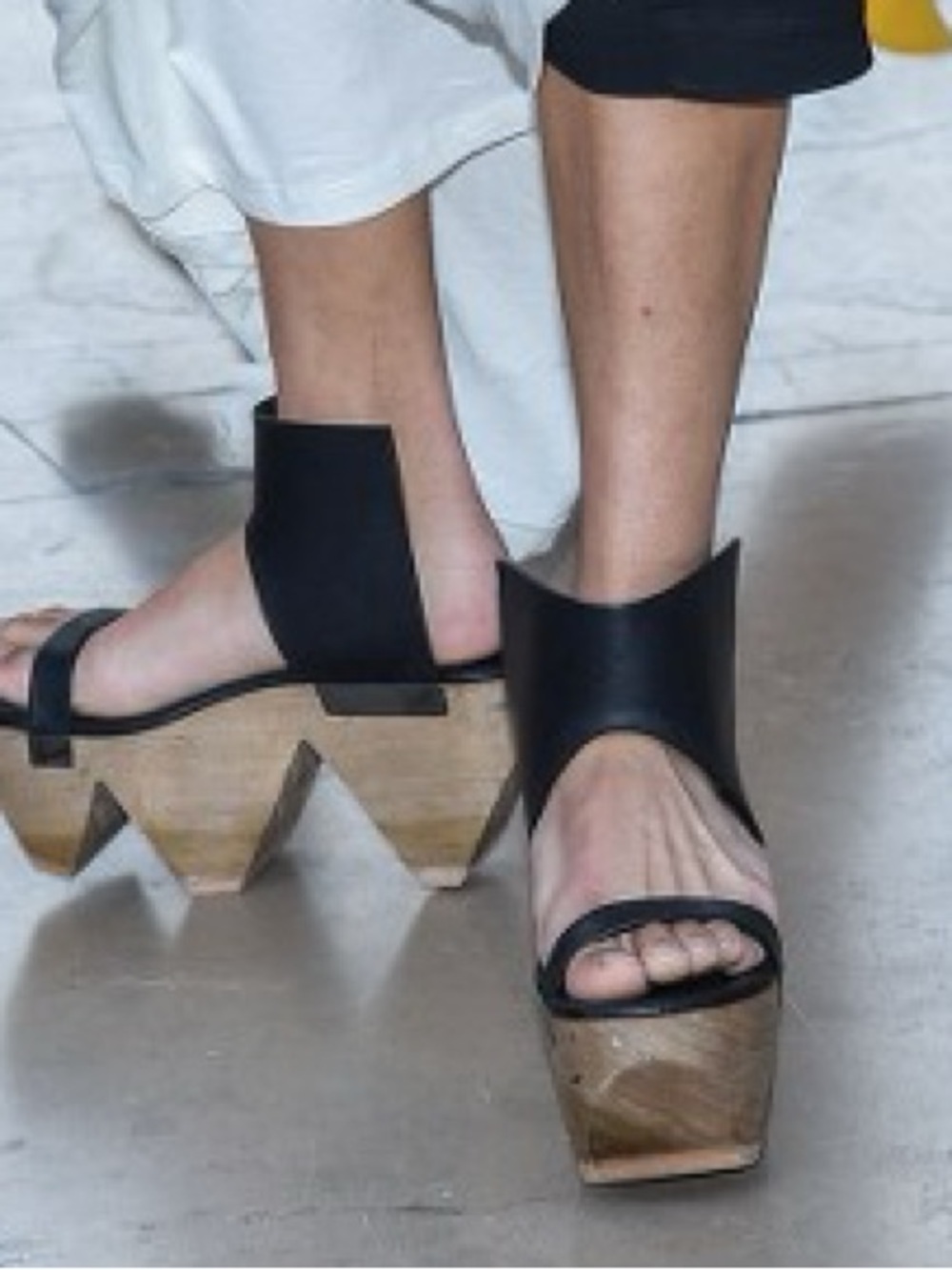 Rare Rick Owens Faun Monster Geta Platform Sandals Black Leather Sz 37